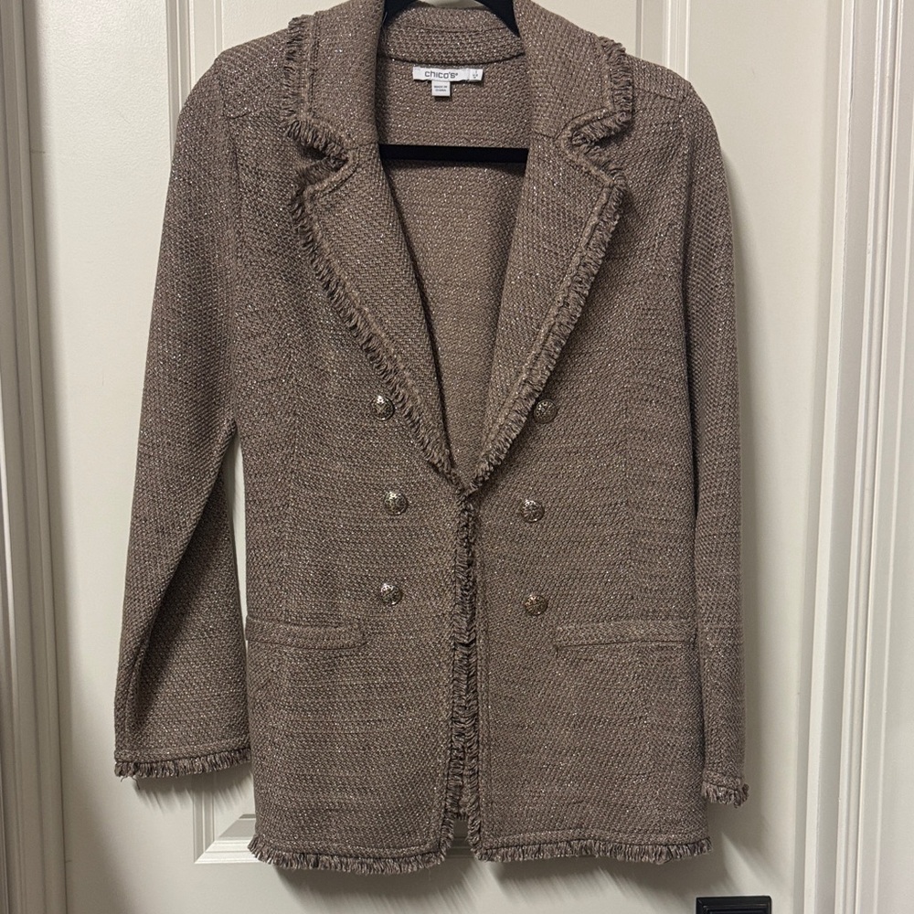 Chico's Tan Textured Blazer